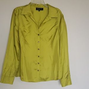 Jones New York Blouse Chartreuse Lime NWT